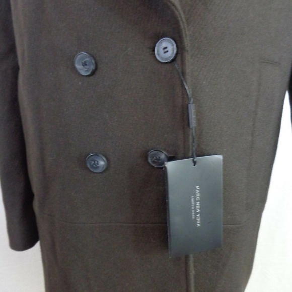 Women's Natalie Double-Breasted Coat Brown 12 WOOL - Picture 3 of 8